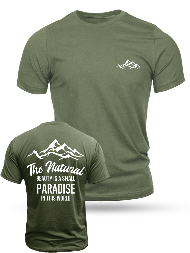 Men's Paradise Print Casual Short Sleeve T-shirt