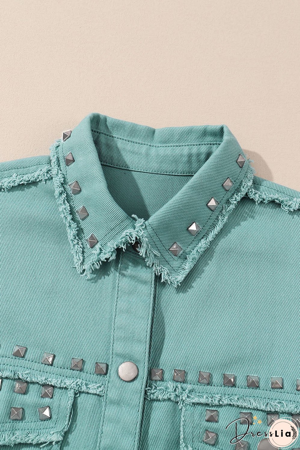 Frayed Riveted Denim Jacket