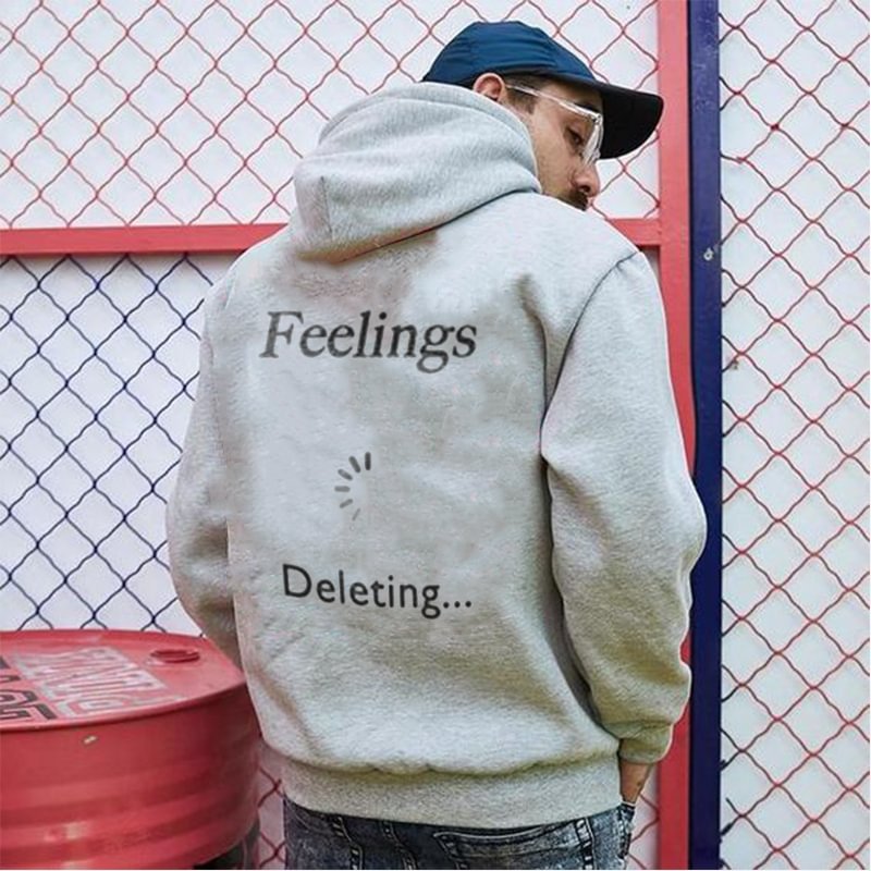 Feelings Deleting Printed Men's Hoodie -  