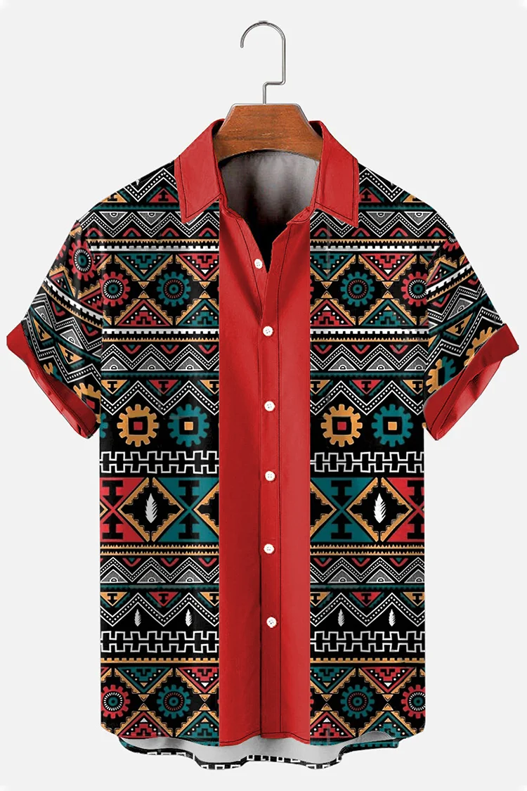 Ethnic Graphic Print Short Sleeve  Shirt