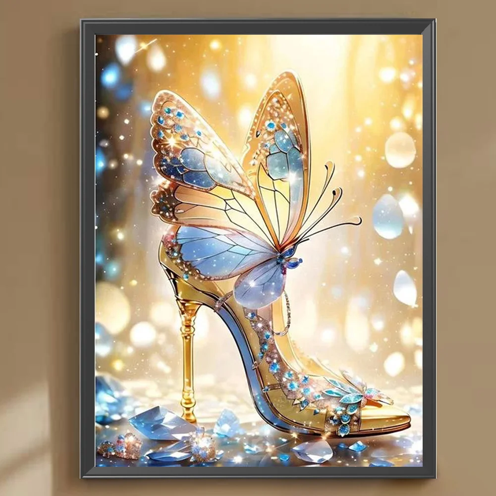Diamond Painting - Full Round Drill - Butterfly High Heels(Canvas|30*40cm)