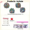4PCS bricolage DIY en diamants paon avec boucle amovible avec boucle amovible 5d en strass DIY, broches multi-fonctions en forme de diamant en forme sp&eacute;ciale pour cadeau de mariage bricolage