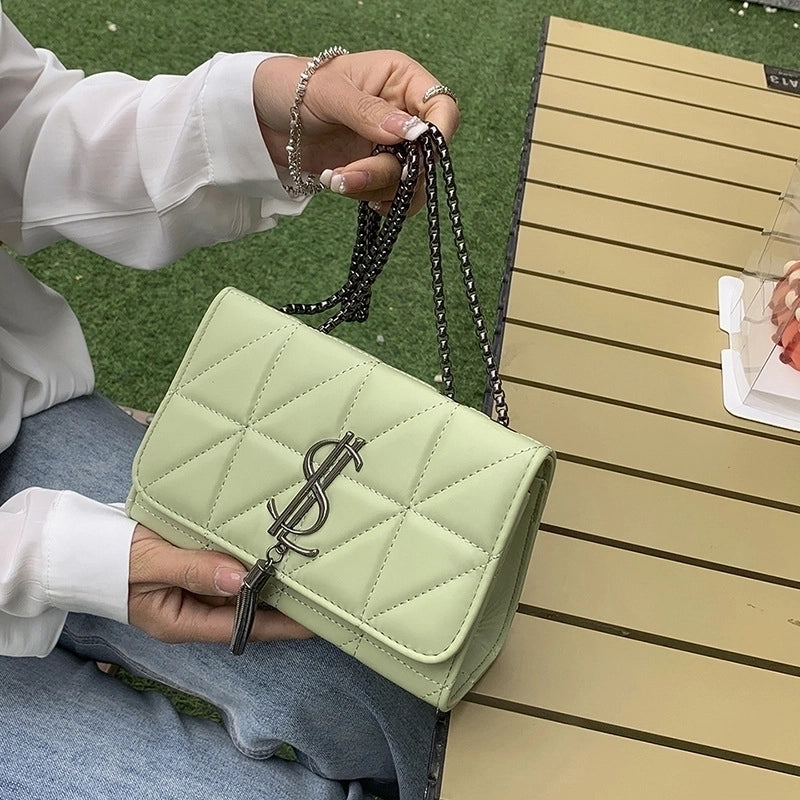 Women’s Pu Leather Solid Color Basic Classic Style Square Magnetic Buckle Crossbody Bag Underarm Bag