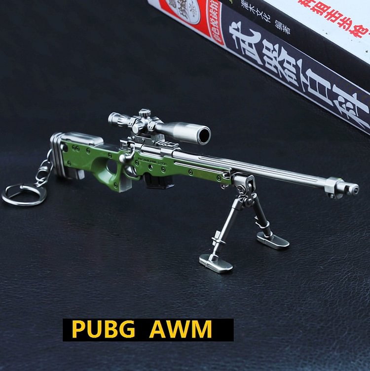 ToyTime PUBG Collection Mini Keychain Gun Alloy Pendant Keychains Collection R1895 AWM SCAR-L MGL  mini keychain fidget toy