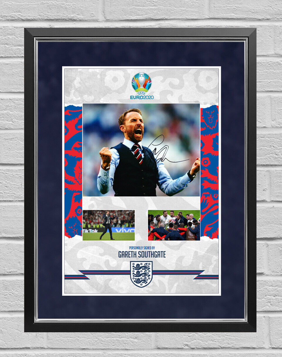 Gareth Southgate Signed & Framed 10X8 Photo Poster painting Mount England Euro 2020 AFTAL COA (A