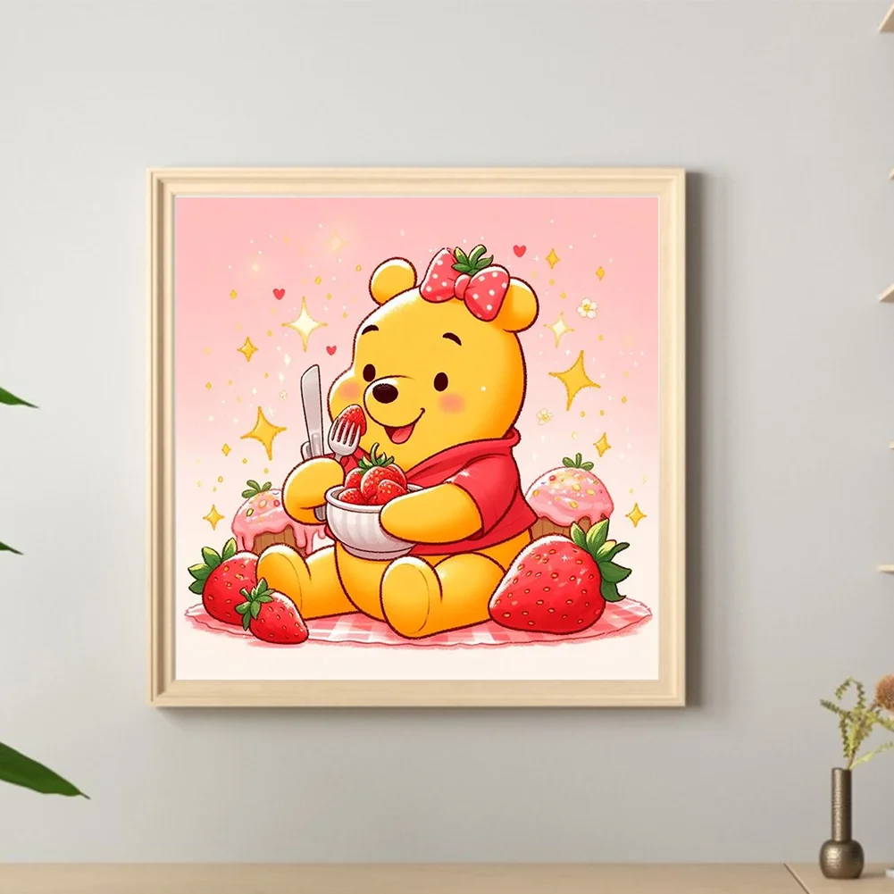 Full Round Diamond Painting 30*30cm - Winnie The Pooh And Strawberry