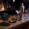 Square Slate Drink Coasters Set with Anti-Scratch Bottom for Home Office Kitchen