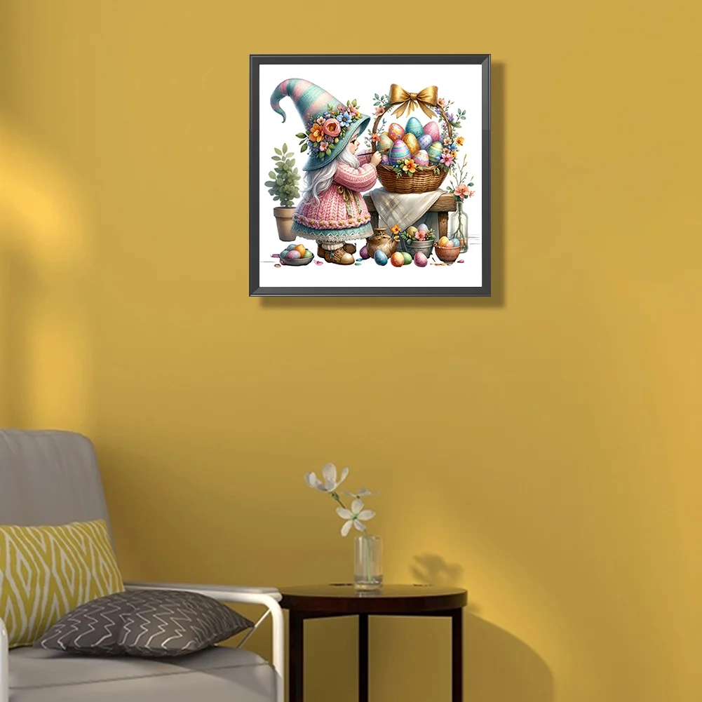 Partial AB Diamond Painting - Full Round Drill - Egg Painting Gnome(Canvas|35*35cm)