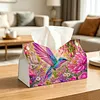 DIY Diamond Art Tissue Box Holder Bird PULeather Diamond Art Desktop Organizer Resin Rhinestone Storage Organizers Gem Art Home Office Decor Craft Gift for Women