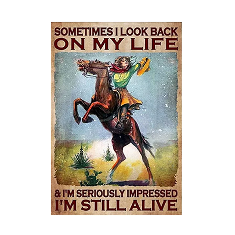 Cowboy - enseigne vintage en étain - 7.9x11.8 & 11.8x15.7inch
