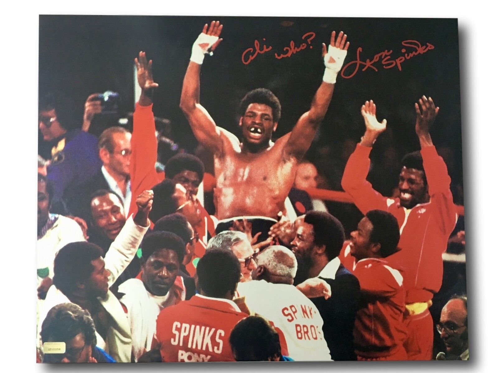 Leon Spinks Signed 16x20 Inscribed Ali Who?