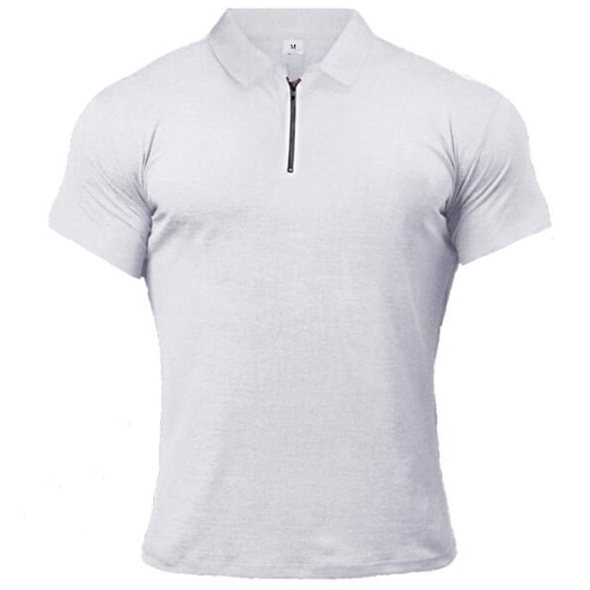 Men's Outdoor Sports Fitness Zip-Up POLO Shirt