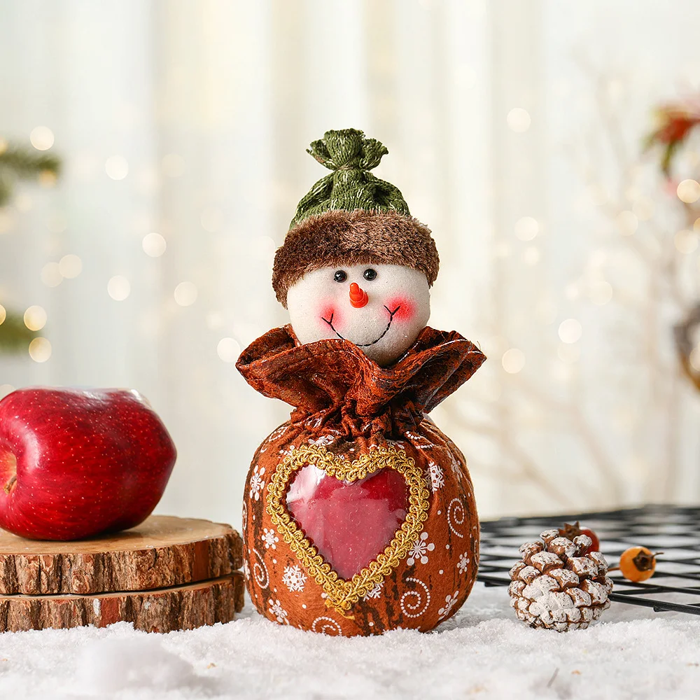 New Christmas creative linen apple bag gift bag ornaments