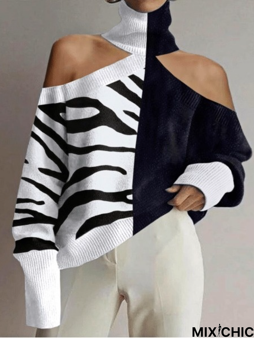 Winter Statement Long sleeve High Neck Slightly stretchy Sweater