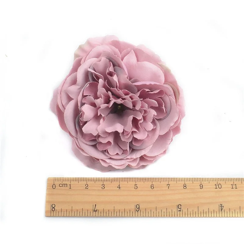 50/100pcs 8cm Large Peony Artificial Silk Flower Head For Wedding Party Decoration Diy Scrapbooking Christmas Items Fake Flowers