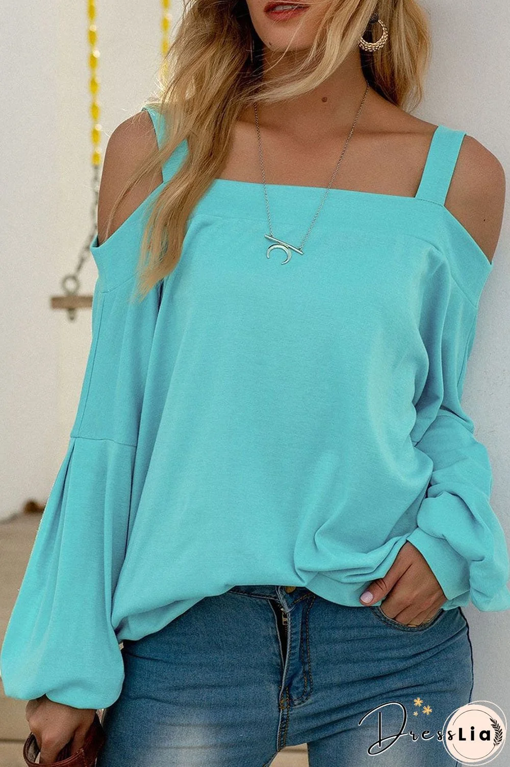 Casual Solid Split Joint Spaghetti Strap T-Shirts(4 Colors)