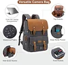 Retro Kamerarucksack DSLR Rucksack,Spiegelreflex Kameratasch Fotorucksack mit Gepolsterter Einlage,f&uuml;r Canon Nikon Sony Spiegelreflexkameras,Drohne,Objektiv,Laptop,Stativ und Zubeh&ouml;r