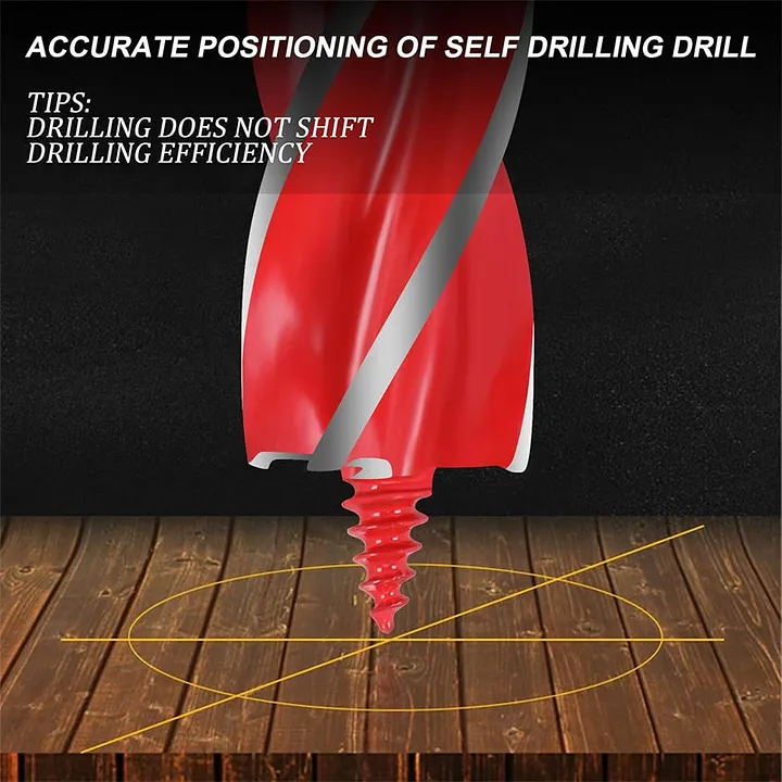 Self-tapping wood auger bit for precise hole positioning