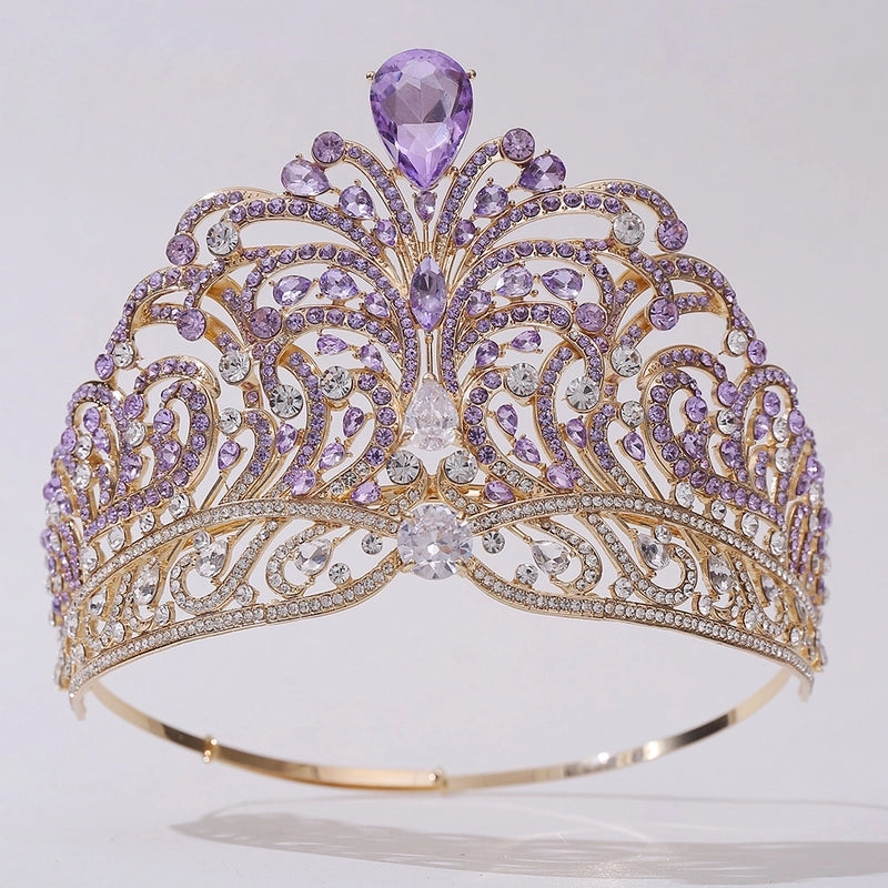 Queen Bridal Crown Alloy Inlay Artificial Crystal Rhinestones Zircon Crown