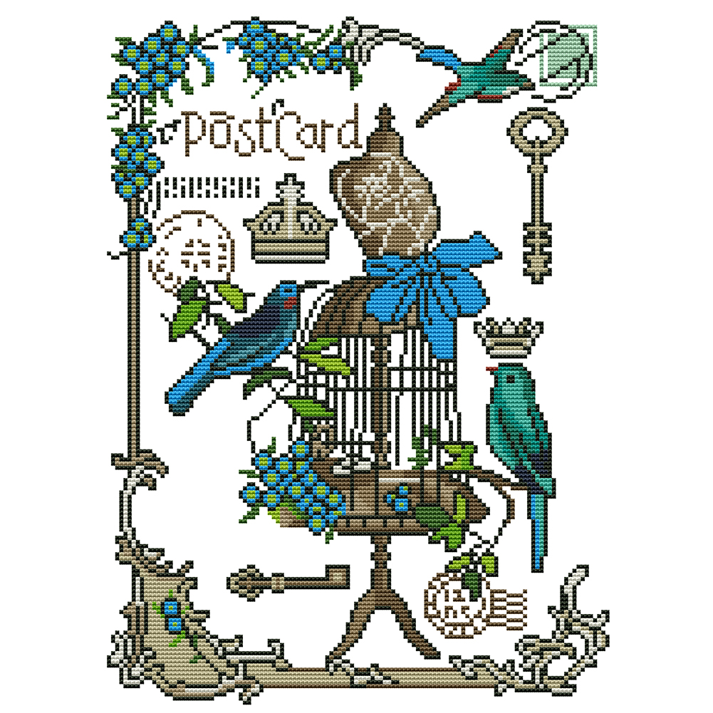 

Bird Cage Wedding Dress - 11CT Stamped Cross Stitch - 36*46CM, 501 Original