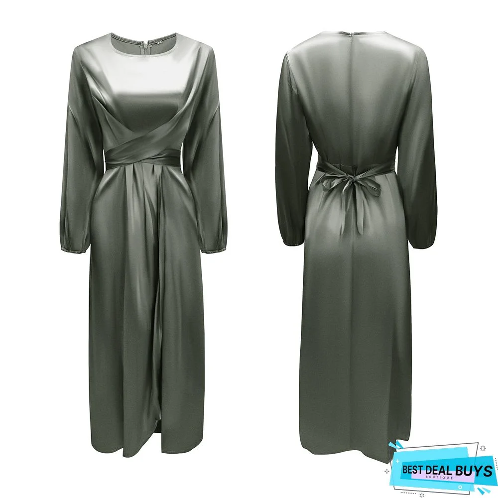 Soft Waist Dress Satin Dress
