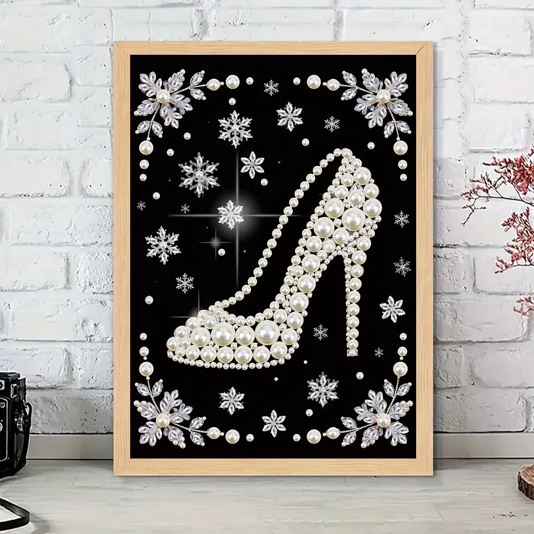 High Heels Special Shaped DIY Partial Drill Diamond Art Pearl Painting Kit for Adults Beginners Home Decor Art Craft Pearl Diamond Painting 30x40cm