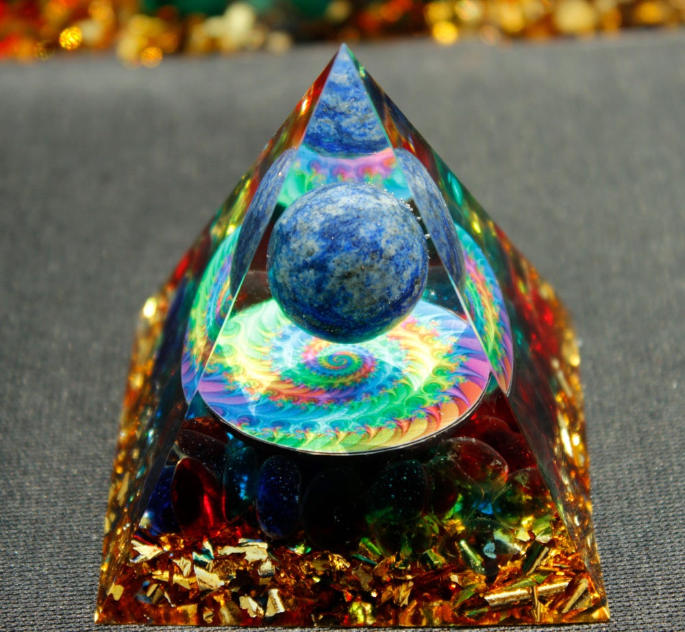 

Orgone Pyramid Chakra - Rainbow fluorite, 501 Original