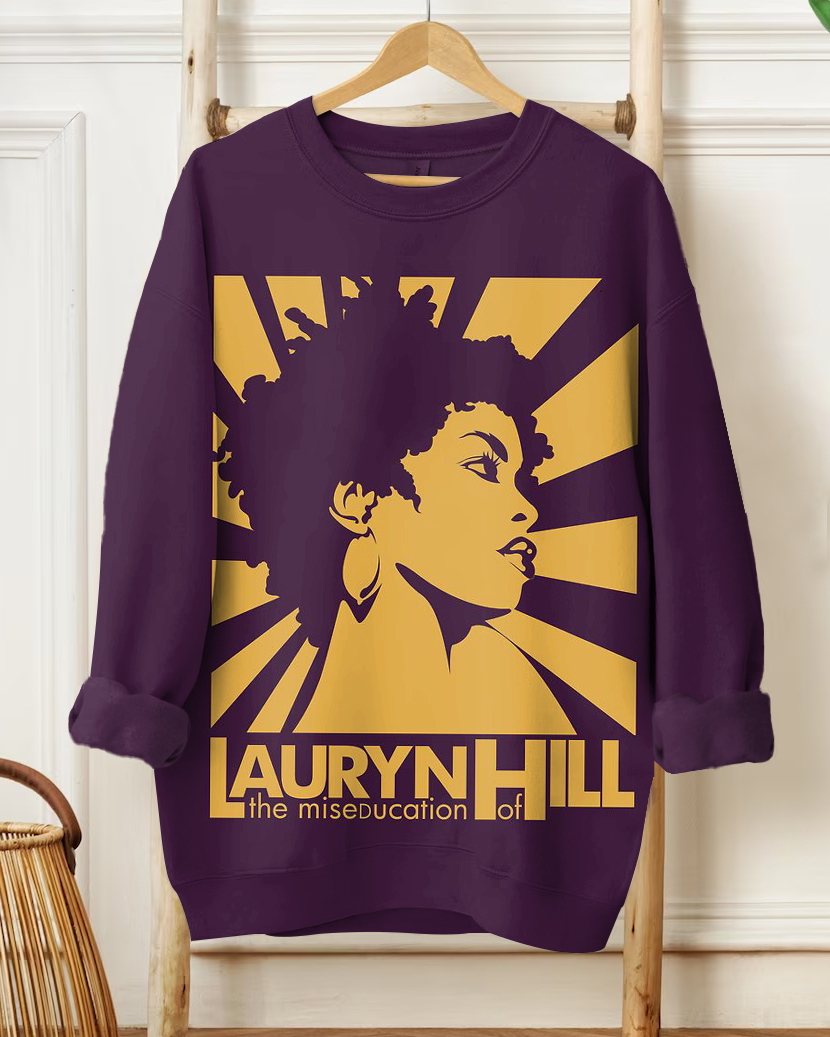 Women's Simple Daily The Miseducation of Lauryn Hill Print Long Sleeve Sweatshirt