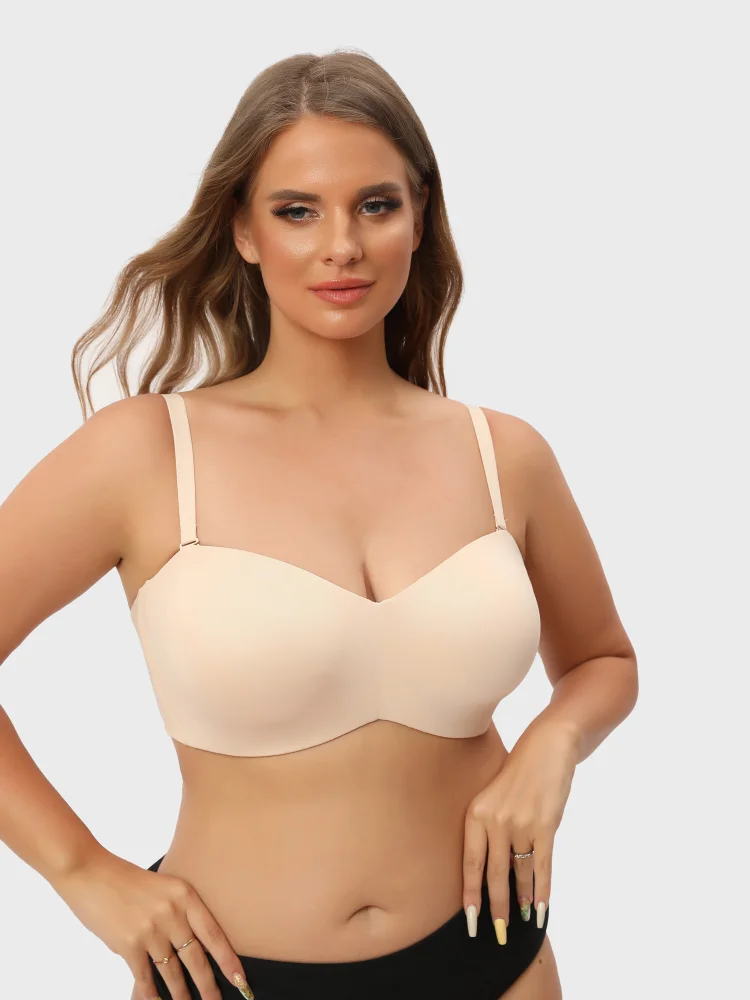 Nakans Full Support Non-Slip Convertible Bandeau Bra, Detachable-Strap  Bandeau Bra, Nakans Strapless Bra Plus Size (44/100D,Beige) : :  Clothing, Shoes & Accessories