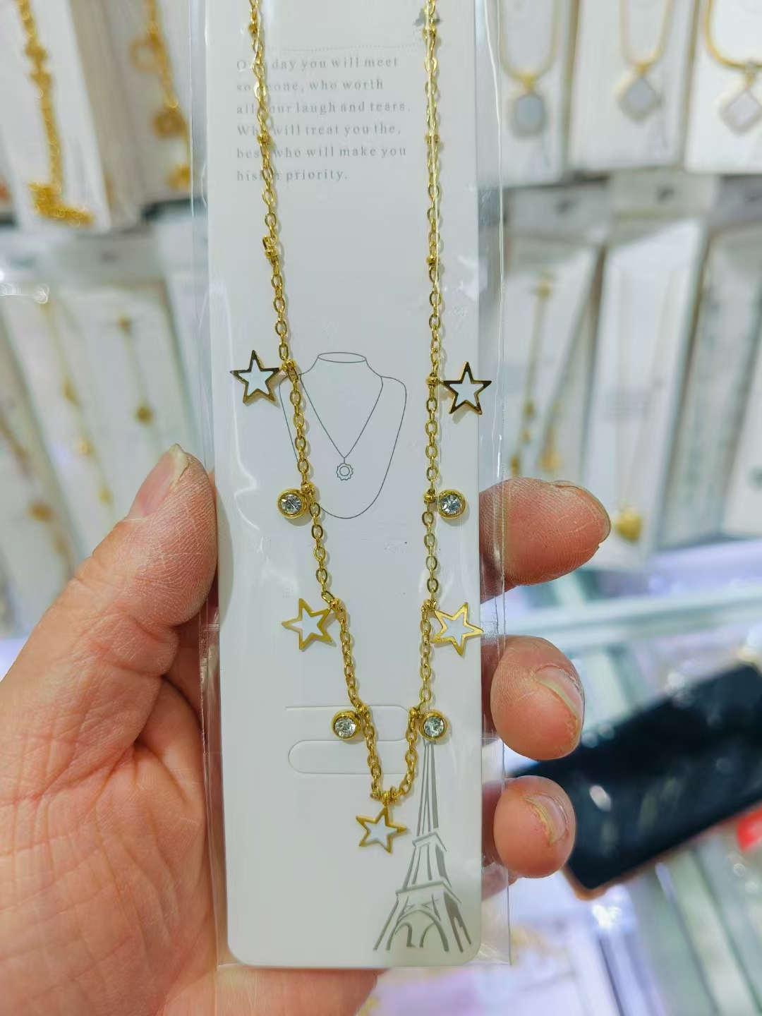 Star + Round Diamond Accessories Necklace