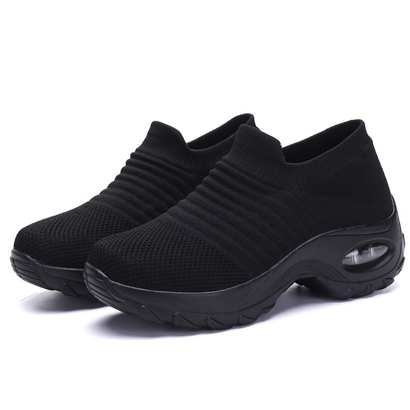 2020 Spring Women Breathable Shoes Woman Flat Slip on Platform Tenis for Women Mesh Sock Sneakers Shoes zapatillas aire mujer