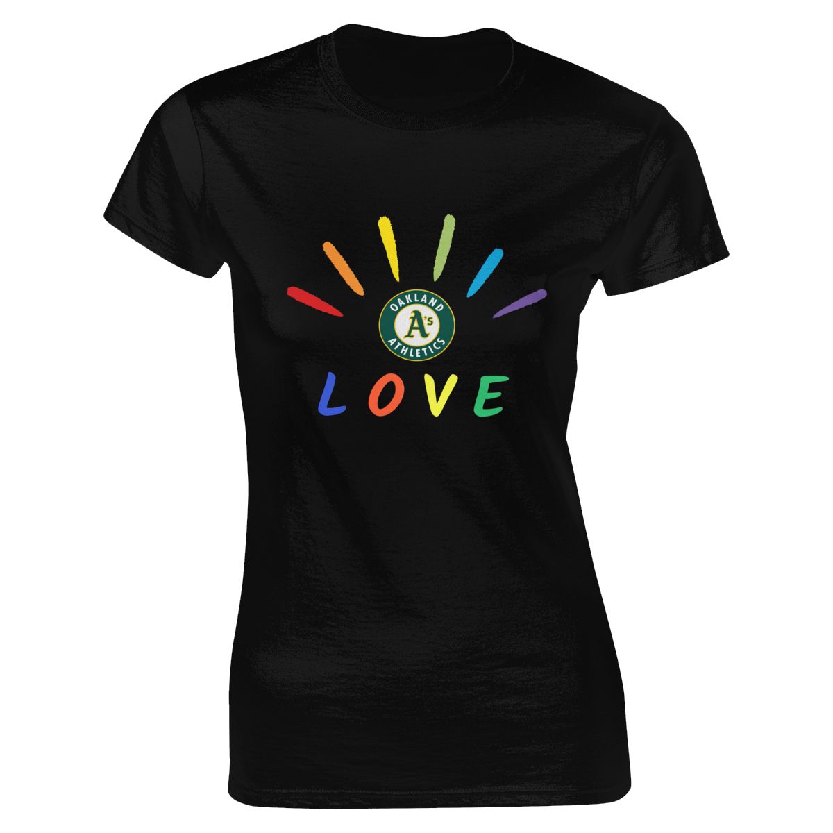 Oakland Athletics Pride Love Women's Soft Cotton T-Shirt