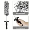 2pcs Wheel Barrel Brush Microfiber Wheel Cleaner Brush Removable Cover Auto Tire Cleaning Scrubber Auto Accessories for Car Maintenance Vehicle Wash Tool (black)