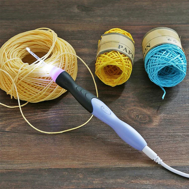9 Sizes LED Crochet Hooks Set Light up Knitting Needles Weave Sewing Tools  Craft