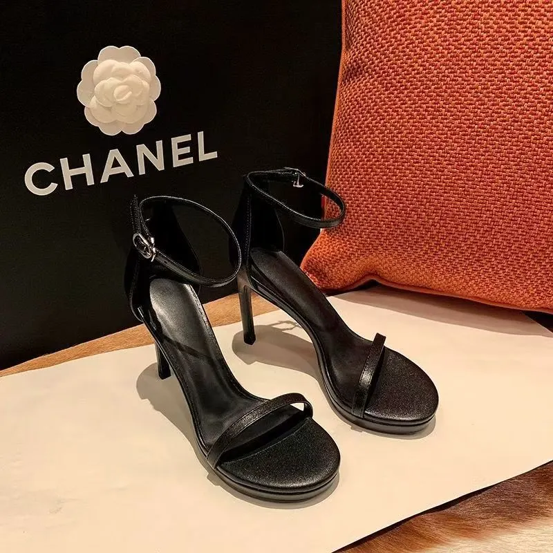Breakj Breakj New Summer Net Red High Heels With Sexy 12Cm Fine And Silver Waterproof Table Sandals Woman