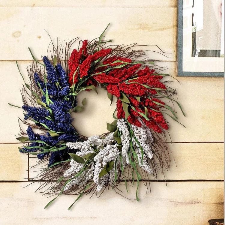 [✨50% OFF]Artificial Rice Crop Patriotic Wreath