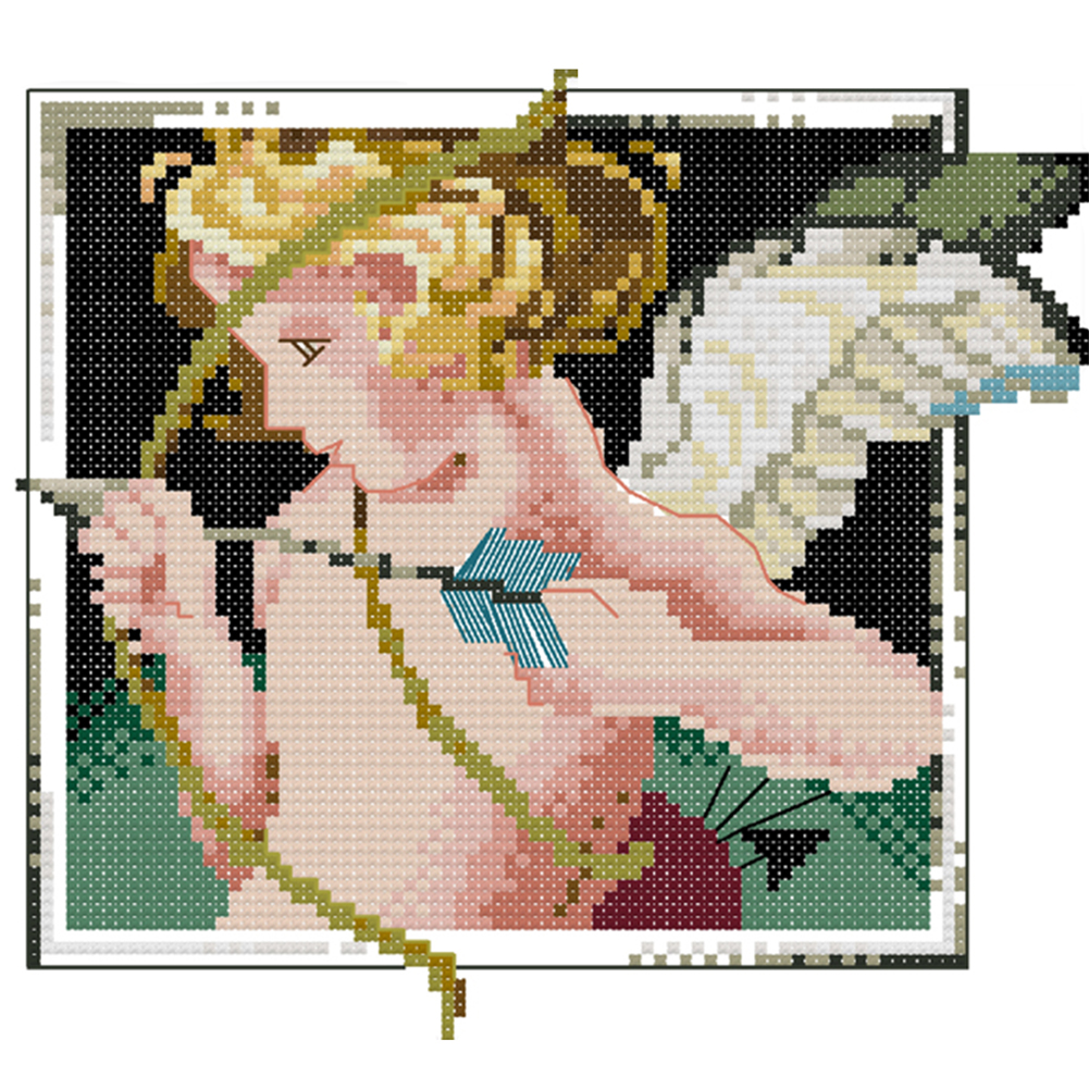 

Eros Angel Baby - 14CT Stamped Cross Stitch - 21*19CM, 501 Original