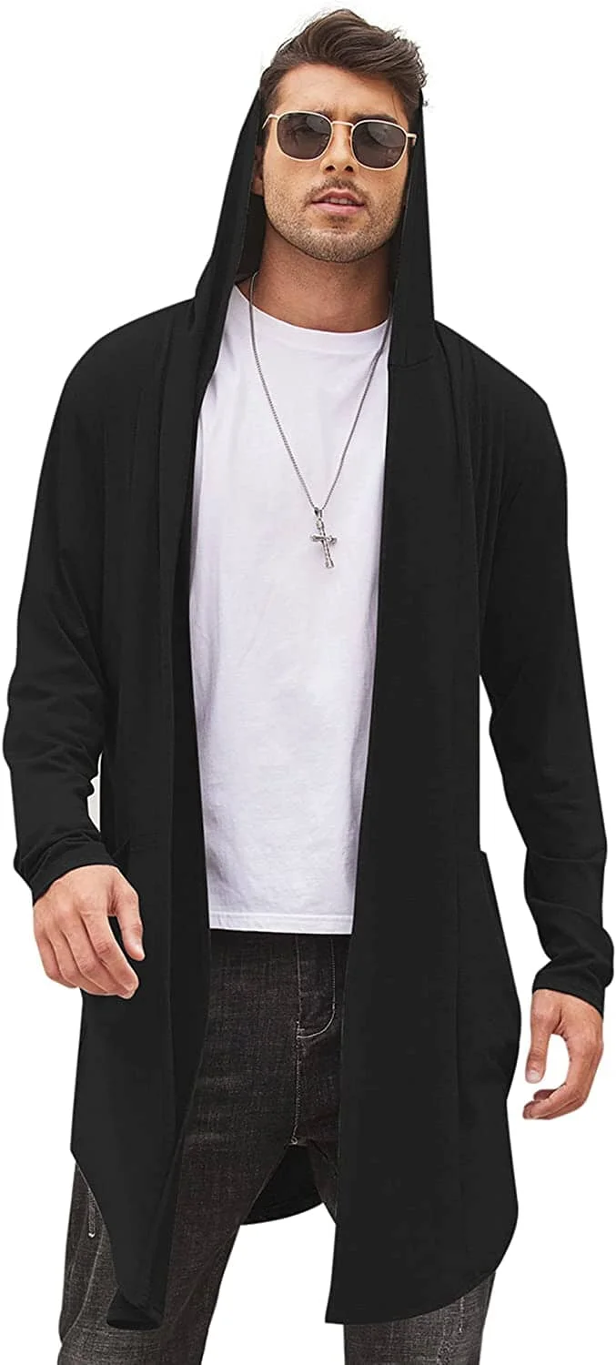 Long Hooded Shawl Collar Overcoat with Pockets (US Only) QueenFunky