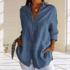 Gioiacombo&trade; Nuova camicia casual a maniche lunghe con risvolto da donna