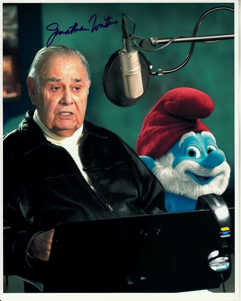 JONATHAN WINTERS hand-signed THE SMURFS 8x10 lifetime coa CLOSEUP VOICING PAPA