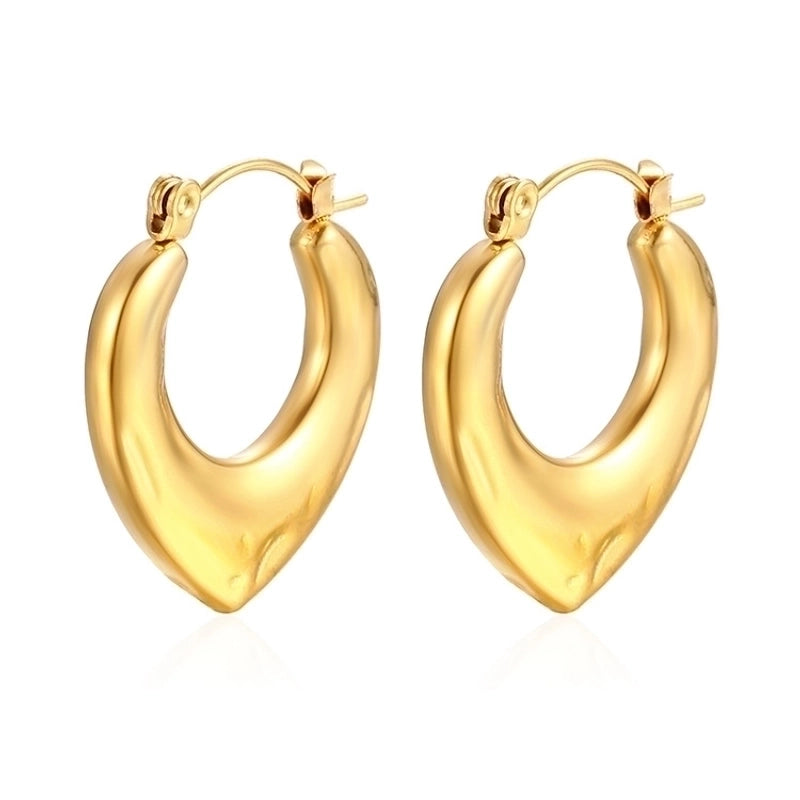 1 Pair Minimalist Classic Style Solid Color Plating 201 Stainless Steel 18K Gold Plated Earrings