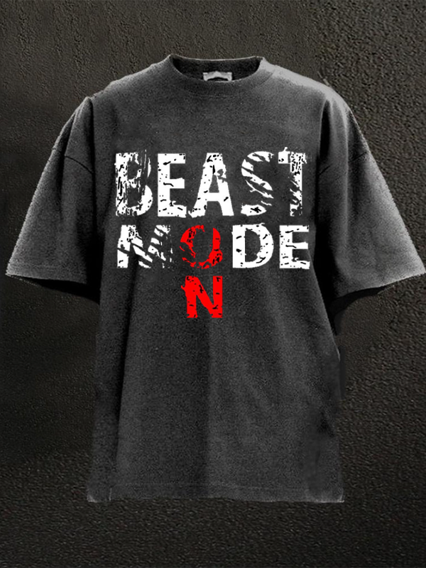 Men's Beast Moden Print Cotton Washed T-Shirt