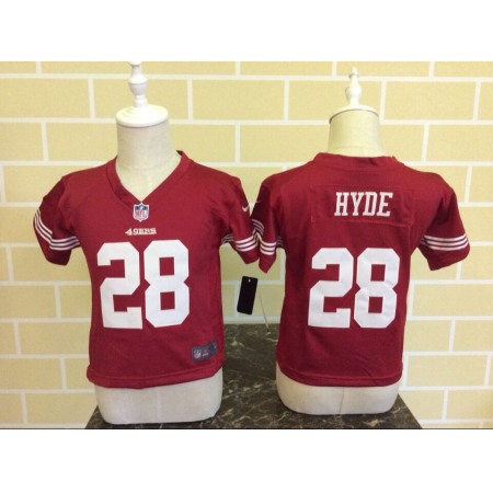 Toddler  San Francisco 49ers #28 Carlos Hyde Red Stitched NFL Jersey