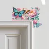 (US Local)Flowers Butterflies 5D DIY Wooden Diamond Painting Door Topper for Party (Right)