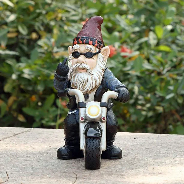 Resin Biker Garden Gnome