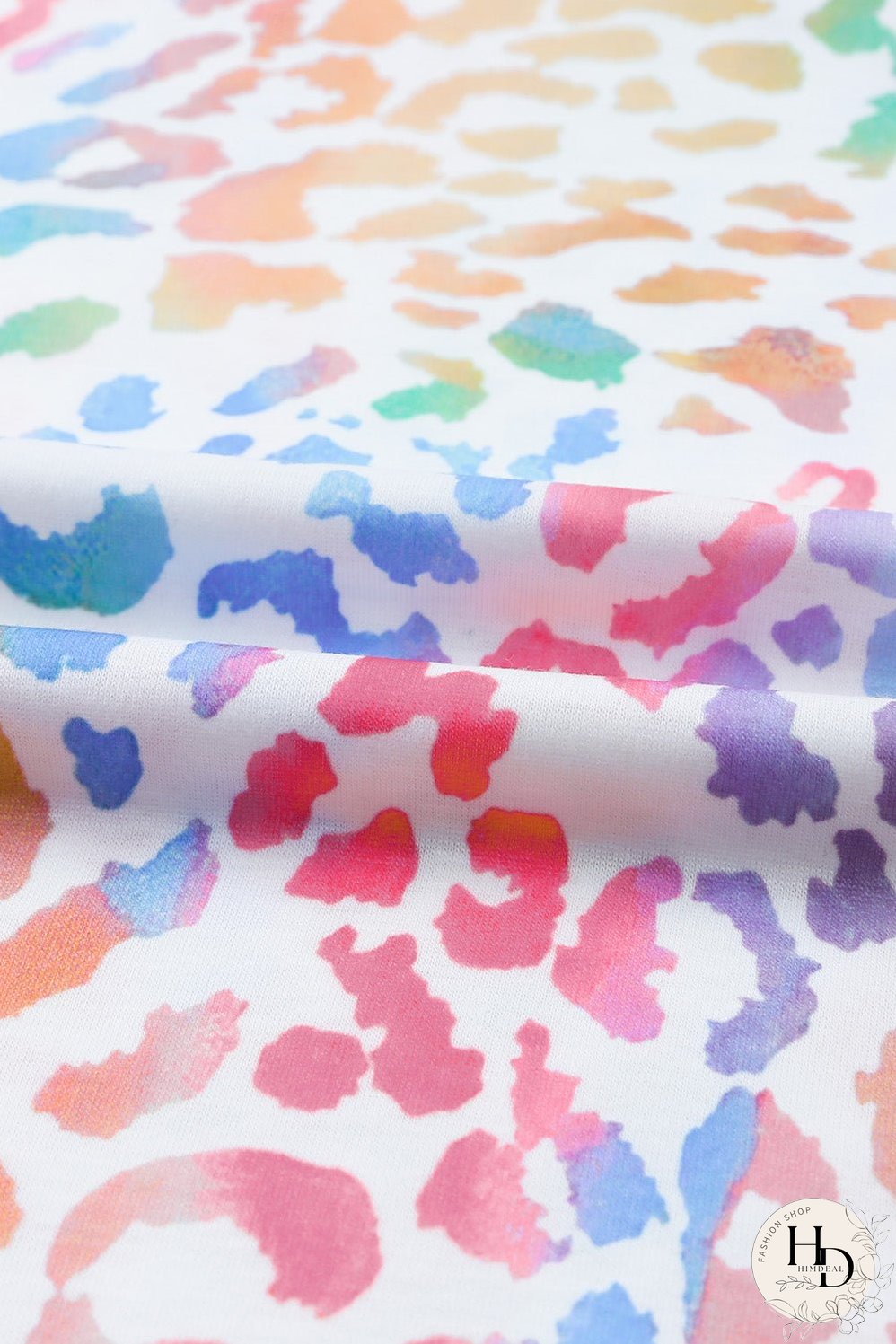 Colorful Leopard Print V Neck Tee for Stylish Summer Looks