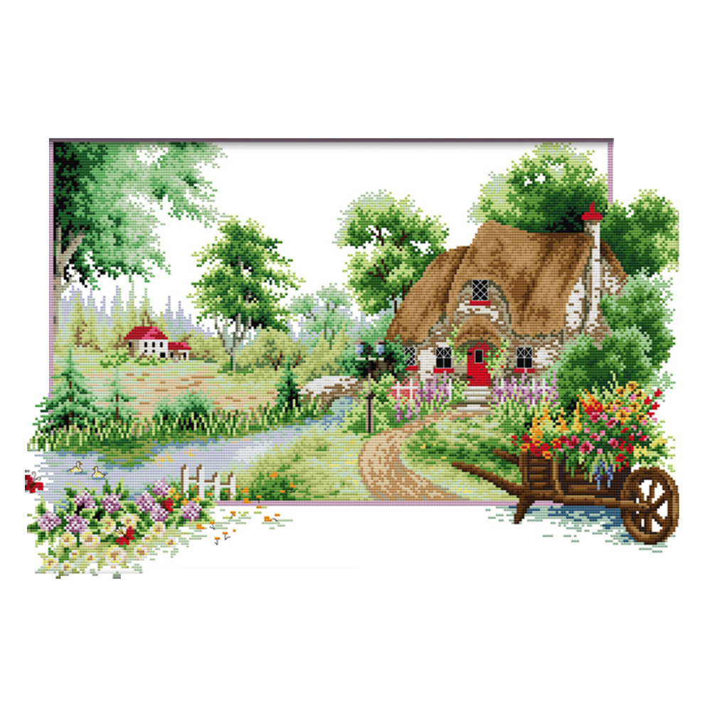 

Summer of Four Seasons - 14CT Stamped Cross Stitch - 54*38cm, 501 Original