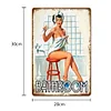 Pin Up Bathroom Girl - Vintage Metal Signs(12*16Inch)-Pin-up-girls