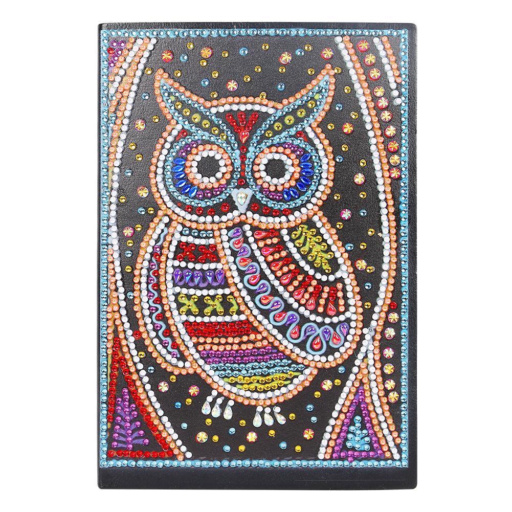

Owl-DIY Creative Diamond 50 Pages A5 Notebook, 501 Original