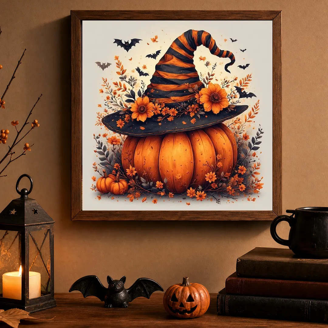 Halloween C Full DIY 5D Square Drill Diamond Dots Paintings Picture Arts Craft 13.78x13.78Inch Crystal Art Paint by Diamond Diamond Crystal Rhinestones Painting Kits for Adults Beginner Home Wall Deco